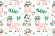 Lucky Lambs Seamless Pattern, a Seasonal Illustration by TitaLivingArt (Thumbnail 2 of 13)