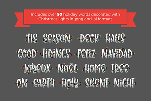 Christmas Lights Font & Phrases