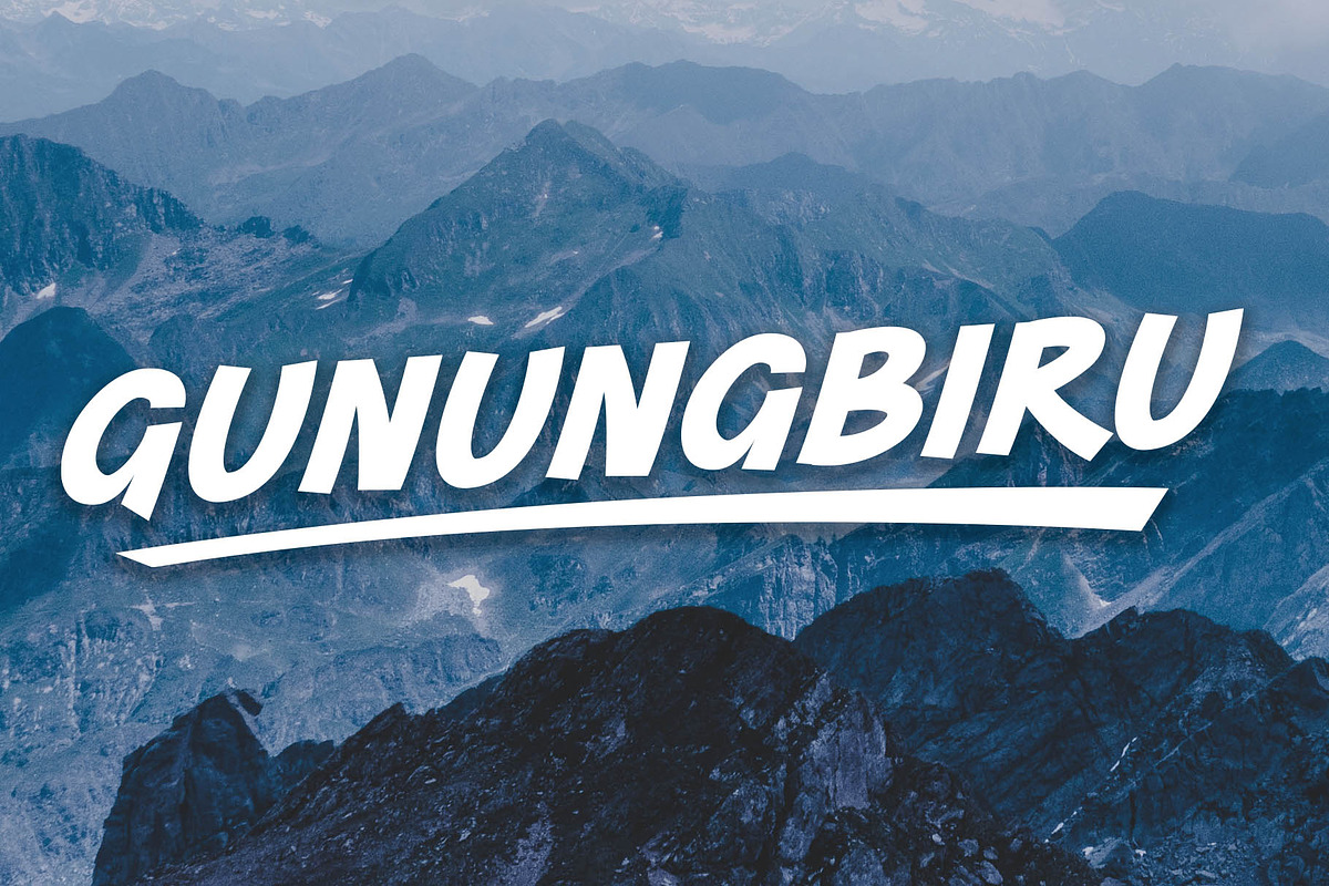 Gunungbiru - Sans Serif Font, a Sans Serif Font by ivan_artnivora (Photo 1 of 4)