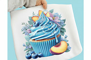 Watercolor Summer Cupcake Clipart, an Illustration by designcity5 (Thumbnail 4 of 5)