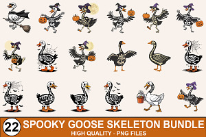 Spooky goose skeleton Bundle, a Graphic by crative8112
