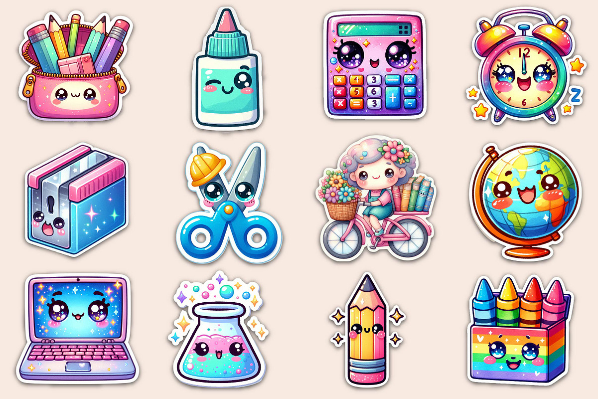 Kawaii School Sublimation Stickers, an Illustration by Dream Creation (Photo 5 of 6)