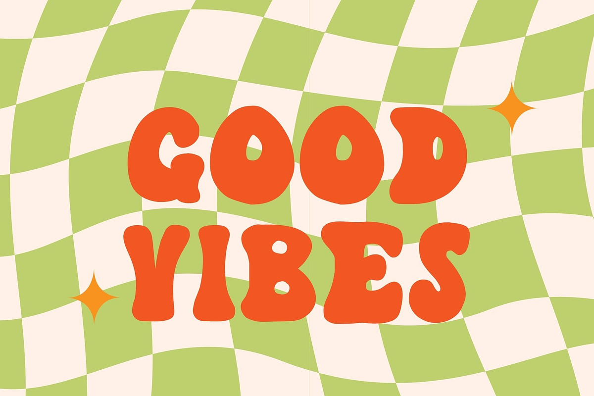 Happy vibe is a groovy decorative fo, a Handwritten Font by Brown Cupple (Photo 3 of 5)