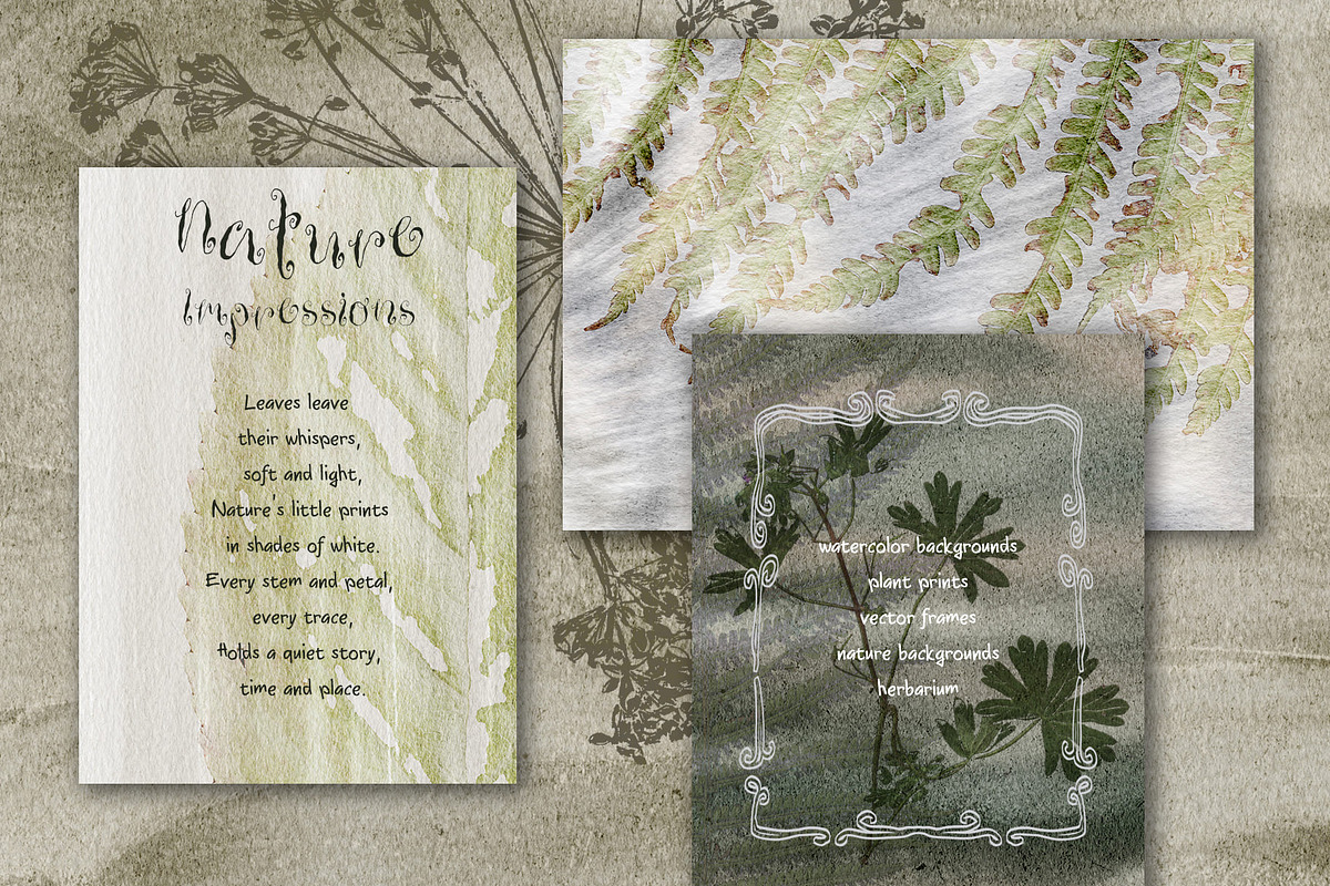 Botanical Imprint Nature Backgrounds, an Object Graphic by LenArt (Photo 2 of 13)