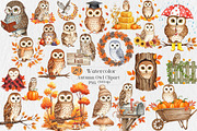 Autumn Owl Clipart Sublimation, an Illustration by Creative Art (Thumbnail 1 of 9)