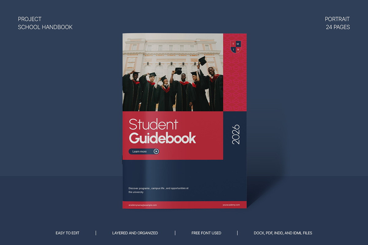 Project School Handbook Template, a Brochure Template by TMint Play (Photo 1 of 8)