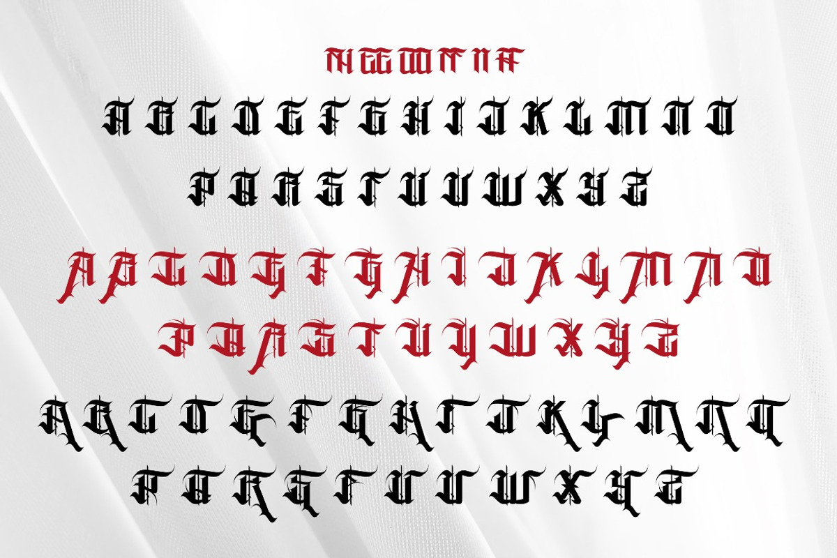 Nokrusa - Gothic Blackletter Font, a Blackletter Font by Dhabee (Photo 8 of 16)