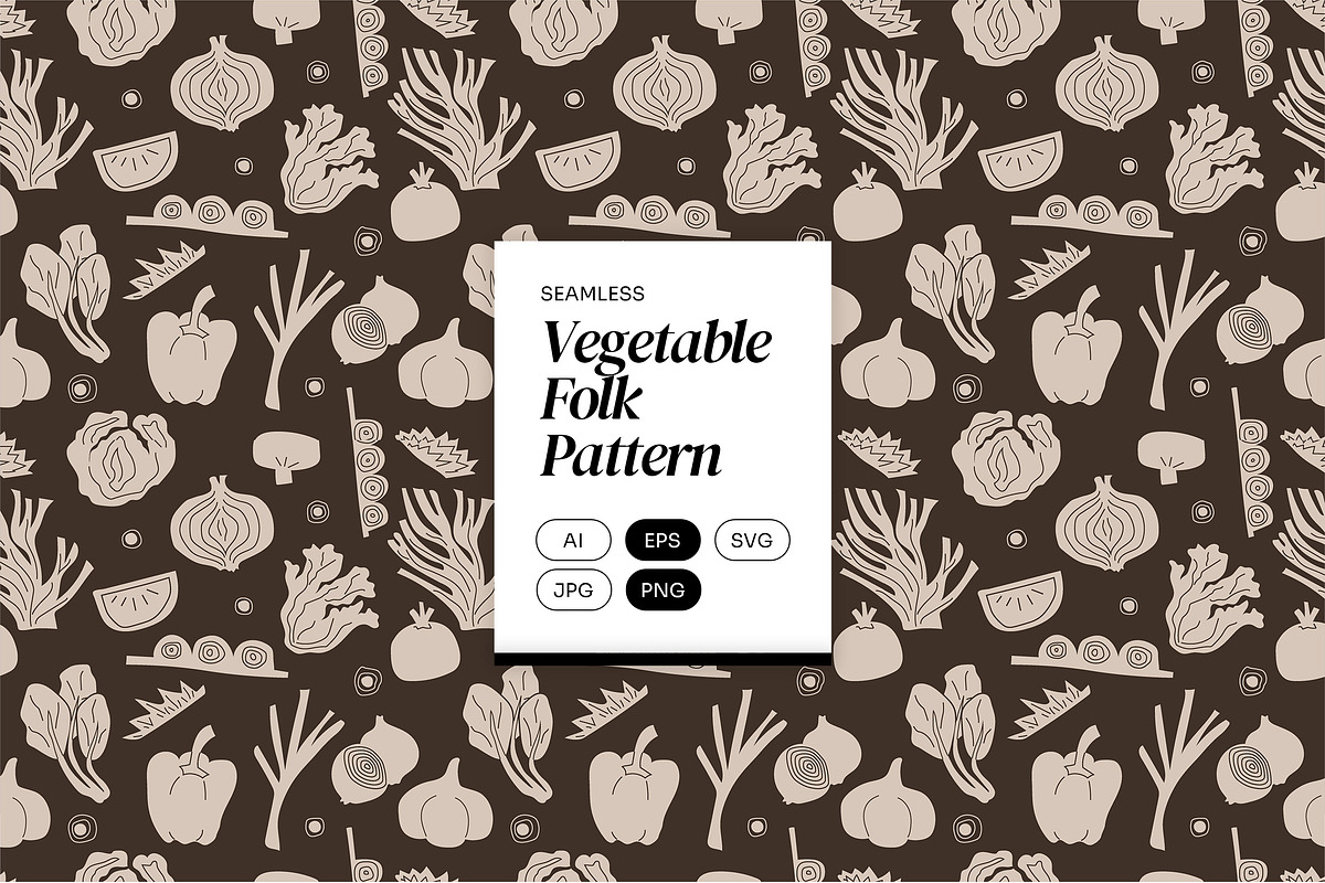 Vegetable Folk Pattern, a Pattern Graphic by Neermana (Photo 1 of 5)
