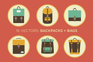 Backpacks and Bags - 16 Vectors