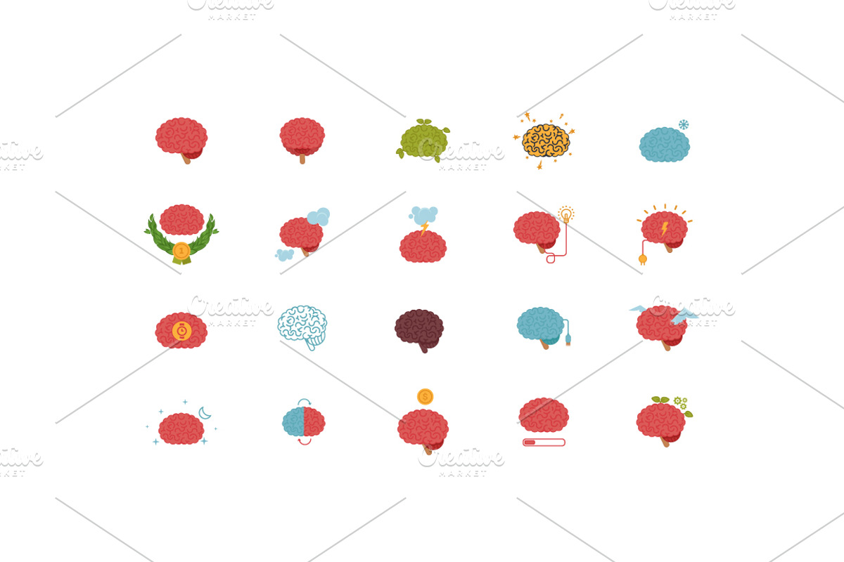 20 x Brain icons preview 2
