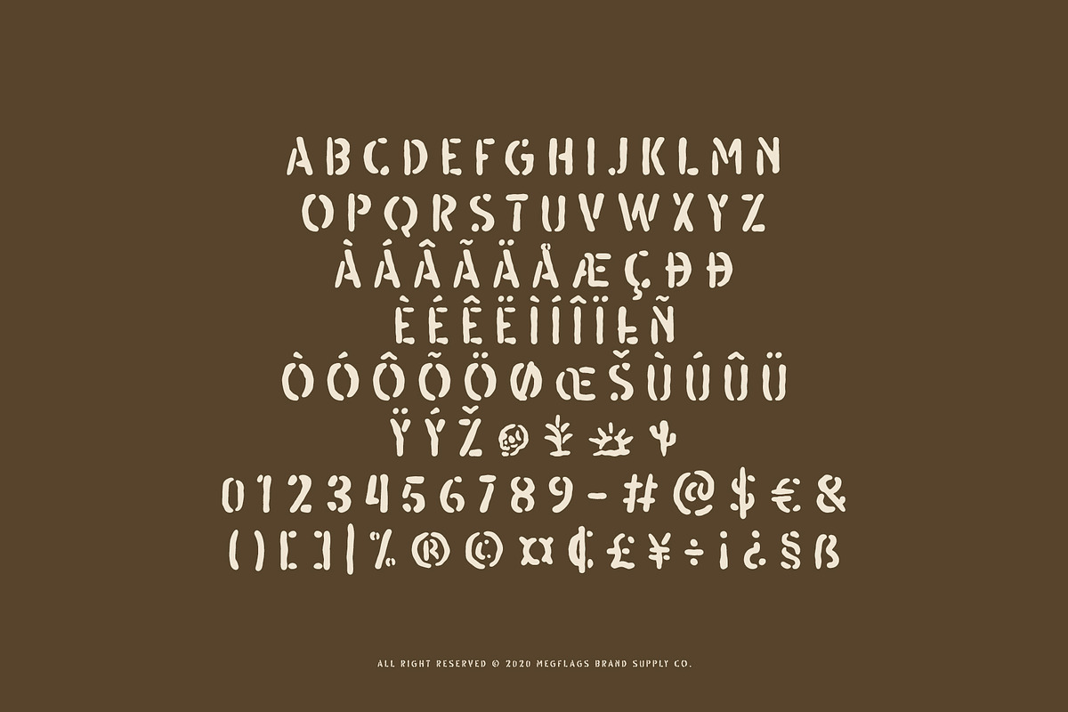 Salam97 Stencil, a Font by Megflags (Photo 4 of 10)