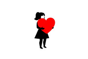 Cute Love Girl Silhouette Bundle, an Illustration by Designs_River (Thumbnail 36 of 53)