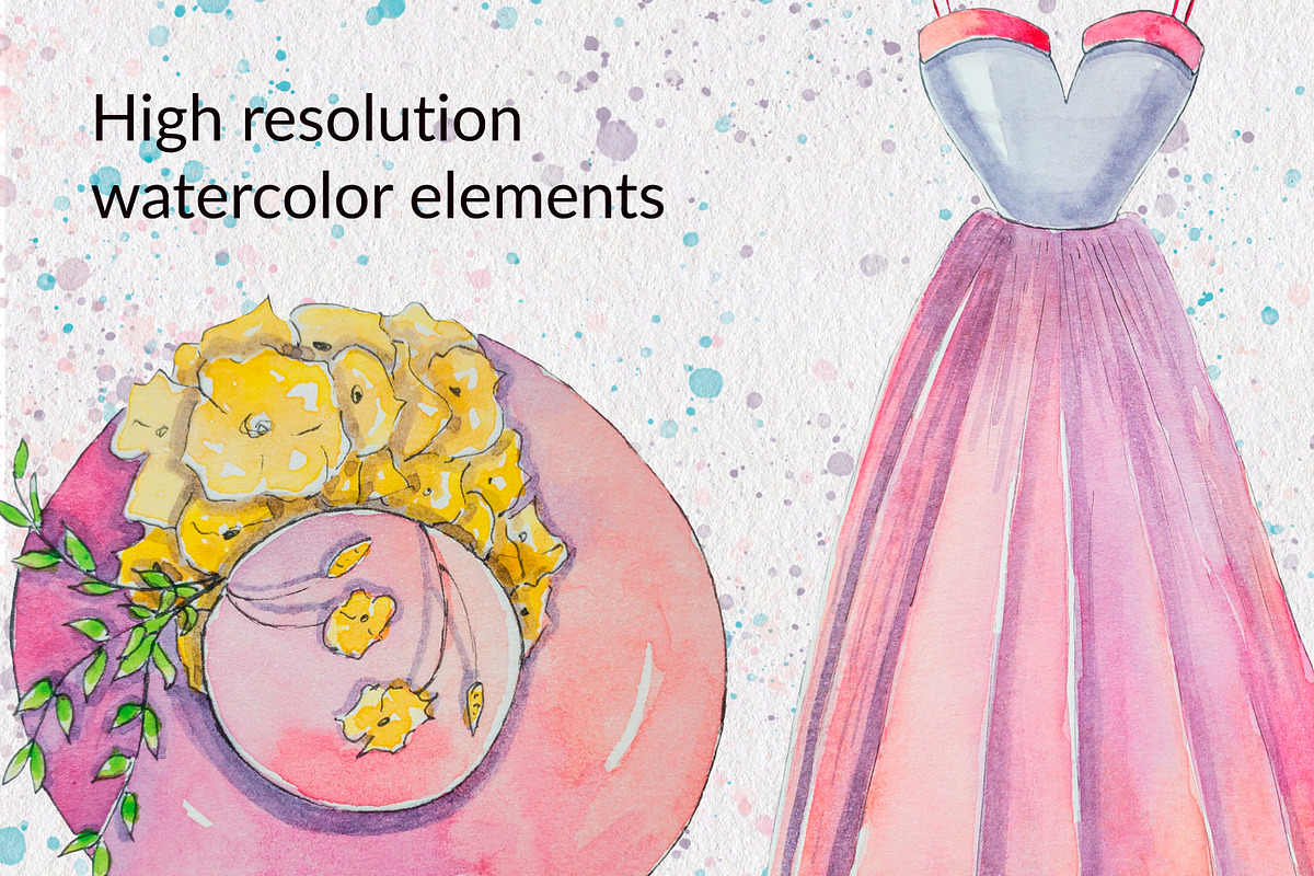 Fashion Watercolor Clipart, an Object Illustration by AnastasiaWatercolor (Photo 4 of 10)