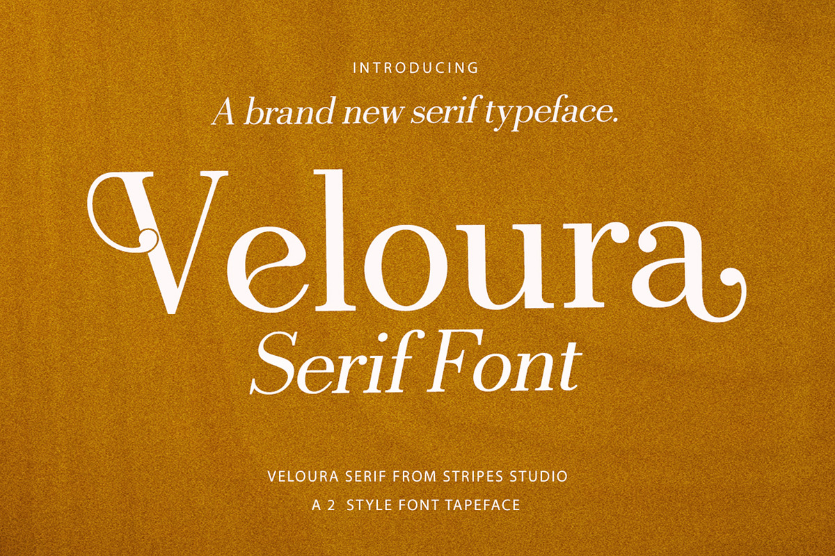Veloura Serif Font, a Serif Font by Stripes Studio (Photo 1 of 15)