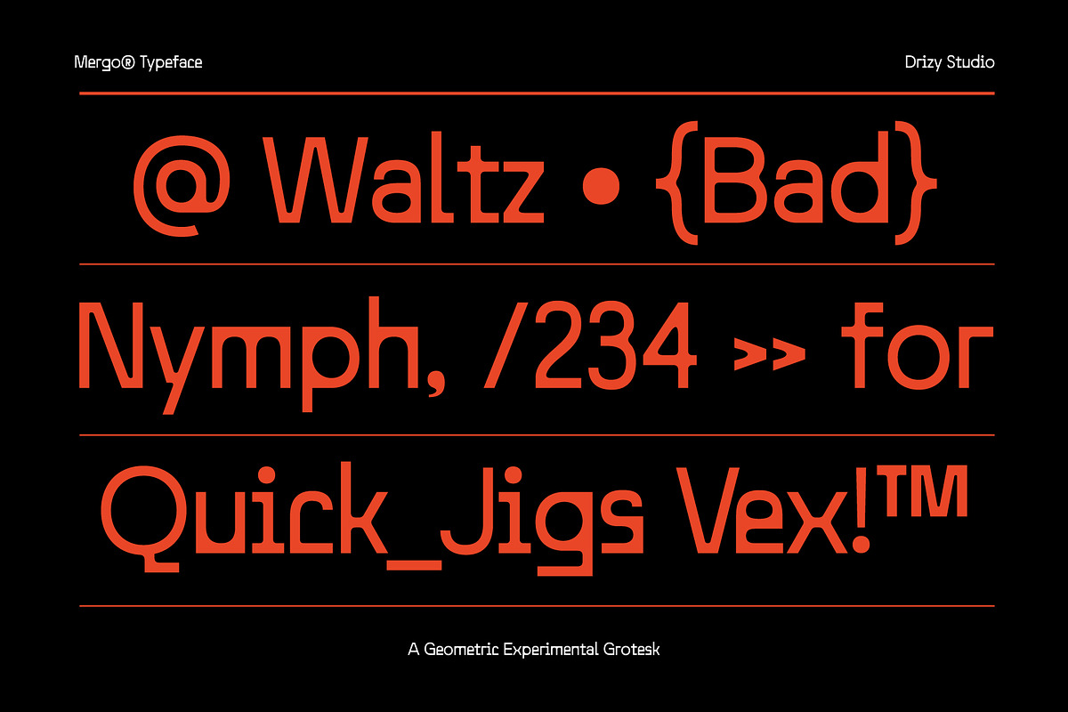Mergo – Geometric Experimental Grote, a Slab Serif Font by Drizy (Photo 2 of 10)