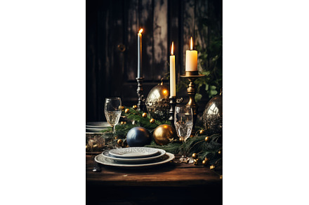 Christmas table setting with winter, a Holiday Photo by Yulia Furman