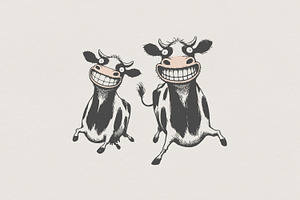 Grinning Cow PNG, Funny Cartoon Cow, an Illustration by SharpMarketplace