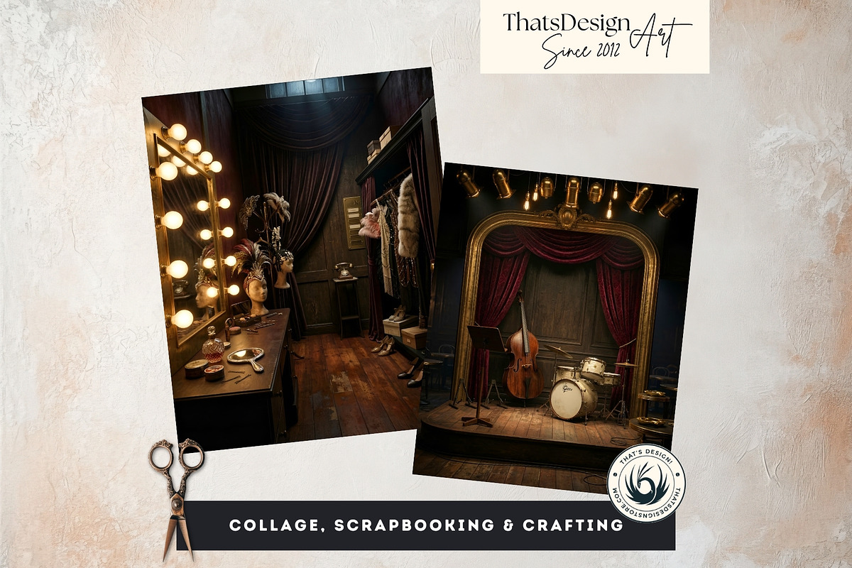 Noir Movie Backdrops Digital Papers, a Background Graphic by ThatsDesignArt (Photo 7 of 13)