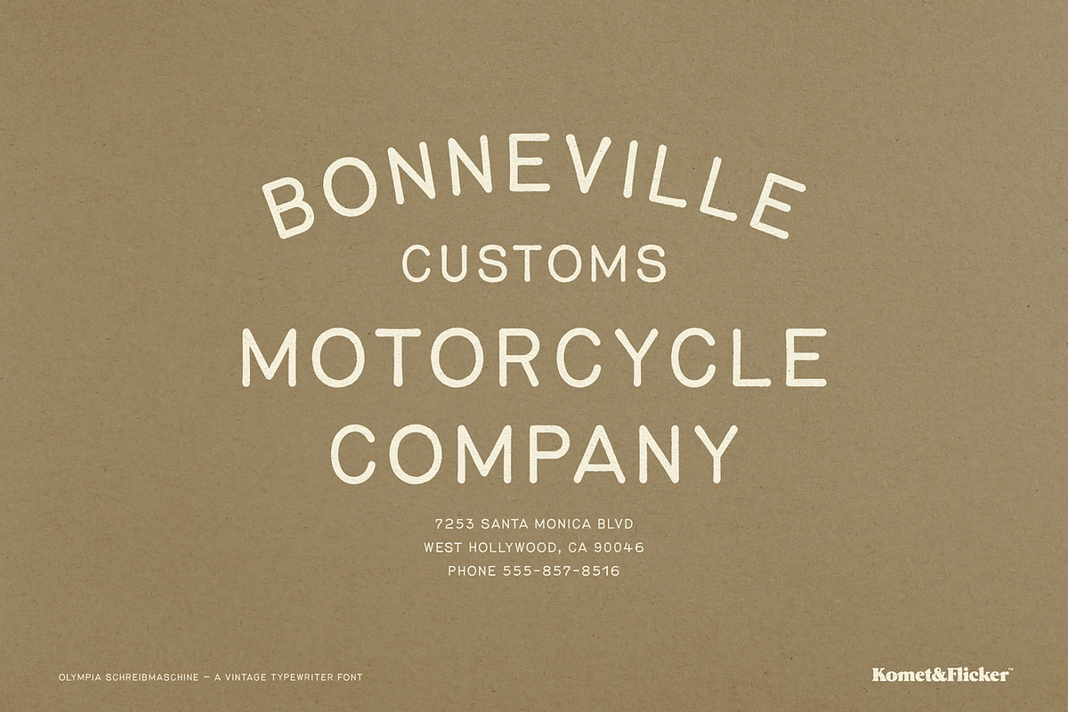 Olympia Schreibmaschine, a Sans Serif Font by Komet & Flicker (Photo 3 of 14)