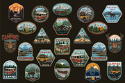 64 Retro Camping badges, a Branding & Logo Template by DGIM studio (Thumbnail 2 of 7)