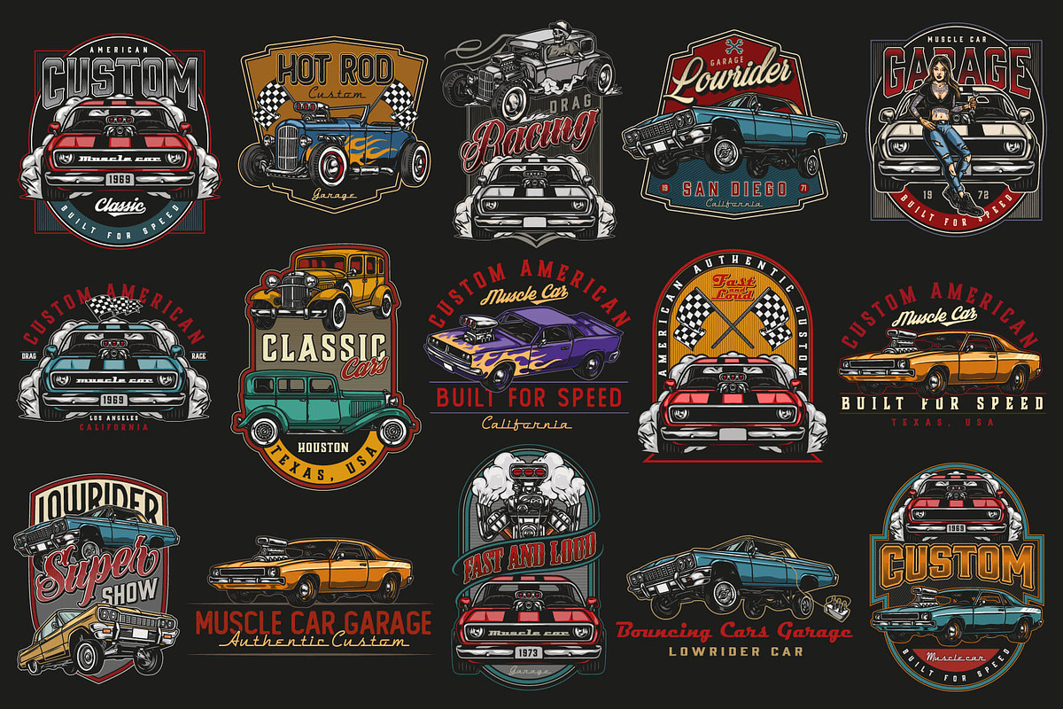 46 Custom cars t-shirt designs, a Branding & Logo Template by DGIM studio (Photo 5 of 11)