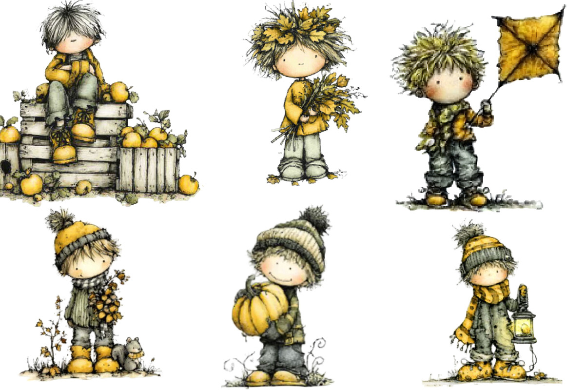 Whimsical Autumn Boy PNG Clipart, a Person Illustration by Designking (Photo 2 of 5)