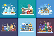 Winter Backgrounds and Landscapes, a Decorative Illustration by Alex Krugli (Thumbnail 2 of 11)