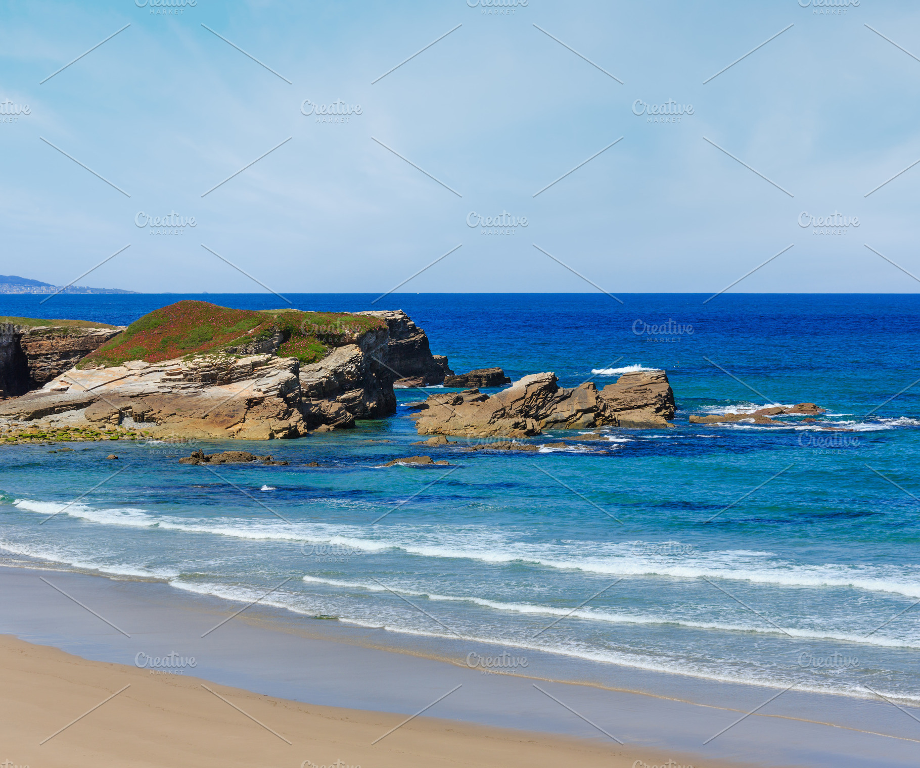 Atlantic sandy Islas beach (Spain)., a Nature Photo by YuriyB