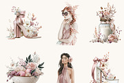 Watercolor Soft Pink Girl Clipart, a Person Illustration by BusyDaydesign (Thumbnail 5 of 9)