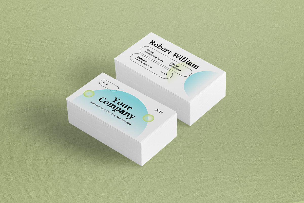 Gradient Geometric Business Card, a Business Card Template by graphicook (Photo 2 of 3)