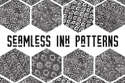 Seamless Ink Patterns, a Pattern Graphic by Ferntale Art & Design (Thumbnail 1 of 4)