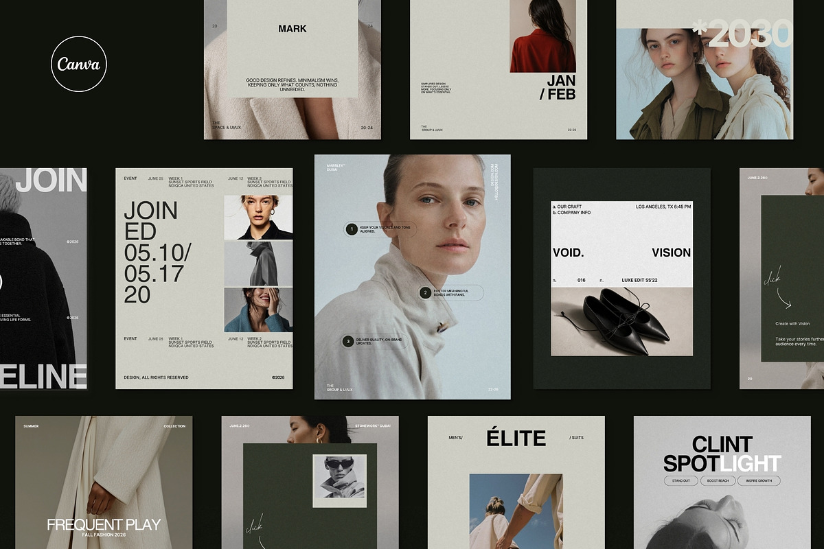ZAVI | Instagram Post Bundle, a Social Media Template by The Aesthetic Studio (Photo 1 of 10)