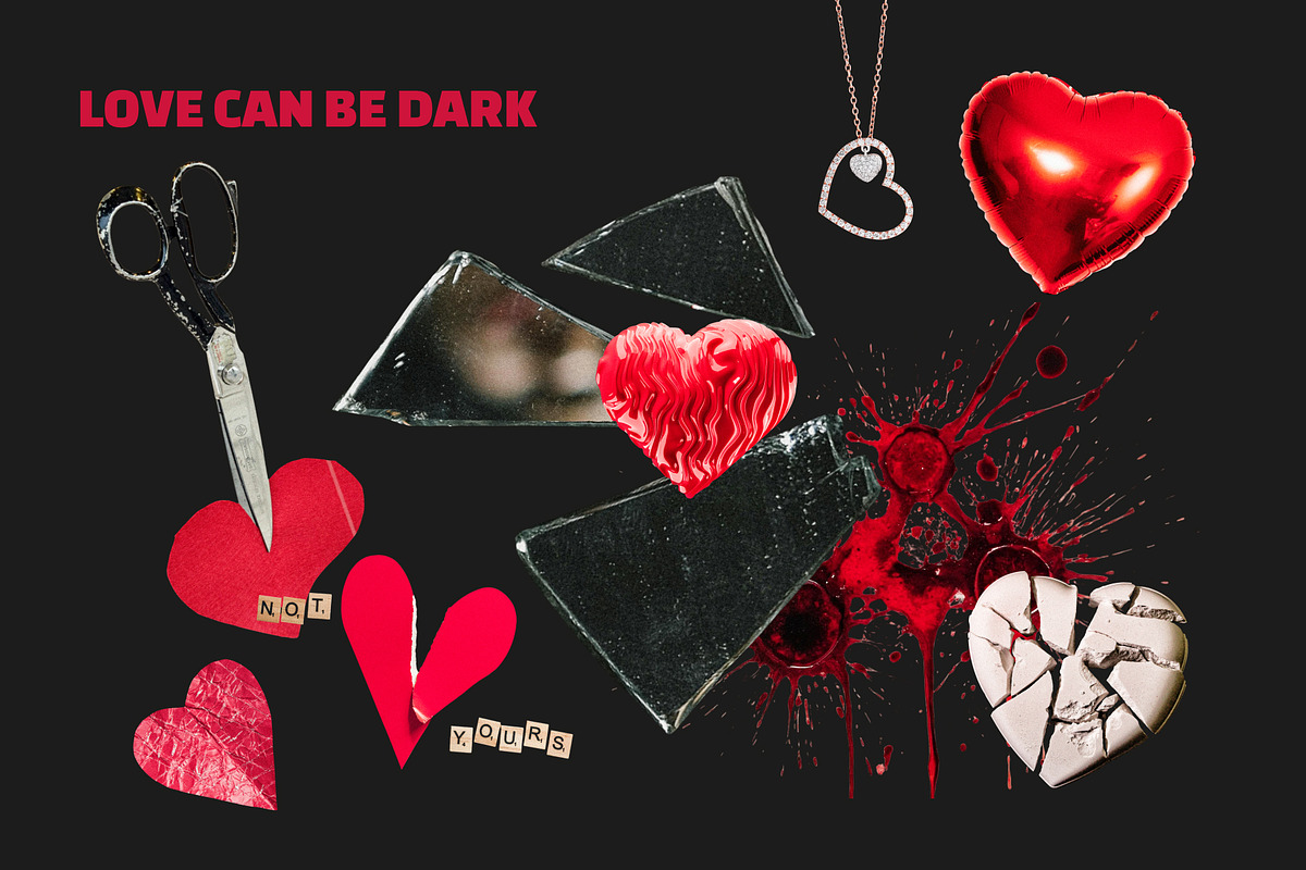 Moody Valentine Collage Kit, an Object Graphic by Anzhelika (Photo 7 of 12)