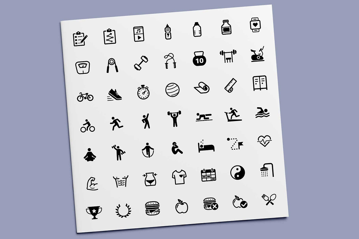 Fitness Icons, a Solid Icon by minhm2m (Photo 2 of 6)