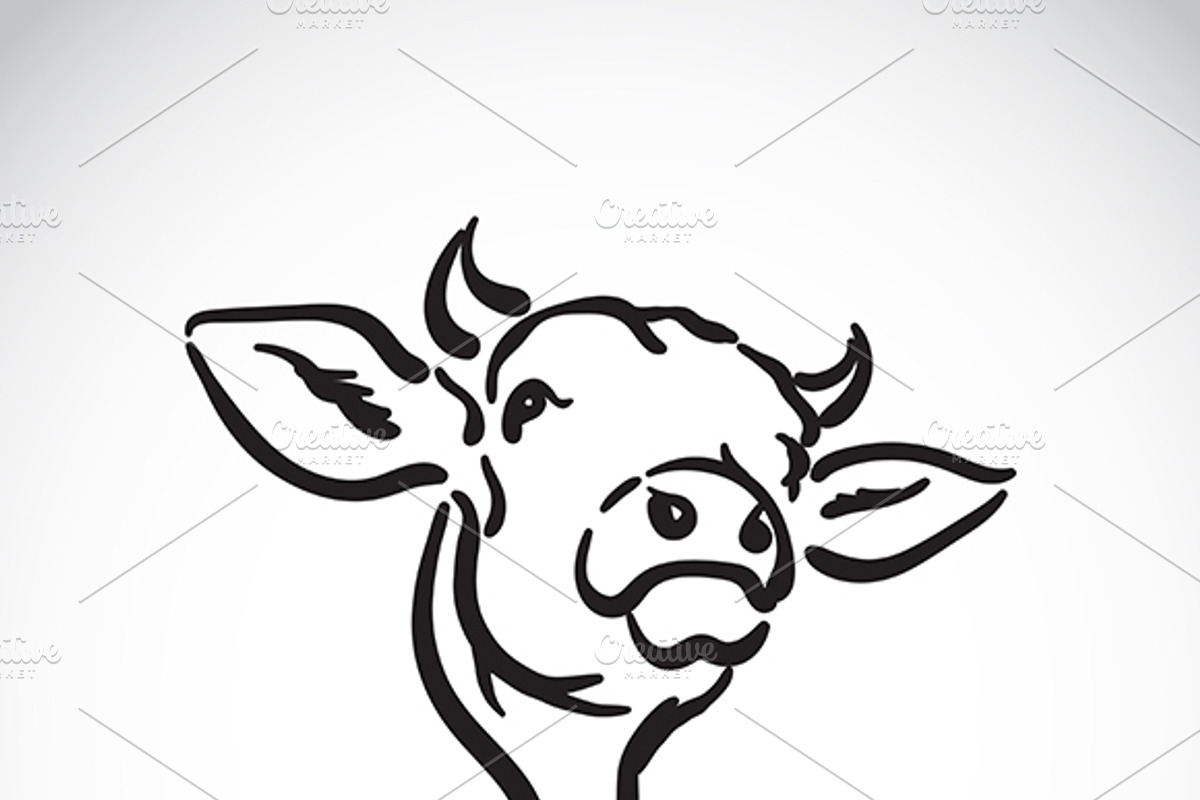 Vector of a cow logo. Animal., an Outline Icon by yod67
