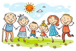 Cartoon Family Jumping With Joy, a Person Illustration by Bubert Art