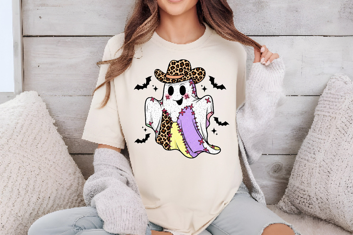 Patchwork Cowboy Ghost Halloween PNG, an Illustration by Dream Creation (Photo 4 of 5)