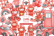 Little Racer, Watercolor Clipart, an Illustration by MockupWizard (Thumbnail 1 of 6)