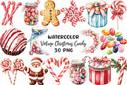 Vintage Christmas Candy Clipart, an Illustration by CraftArtStudio (Thumbnail 1 of 6)