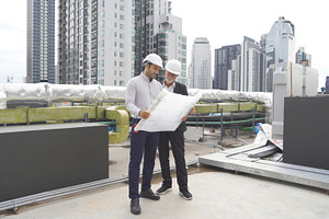 Engineer men or worker team, people working in industry factory.