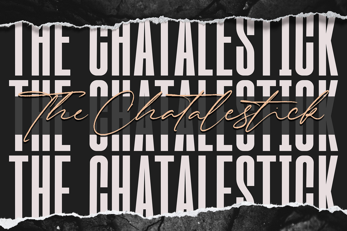 The Chatalestick - Strong Condensed, a Sans Serif Font by Almarkhatype (Photo 1 of 11)