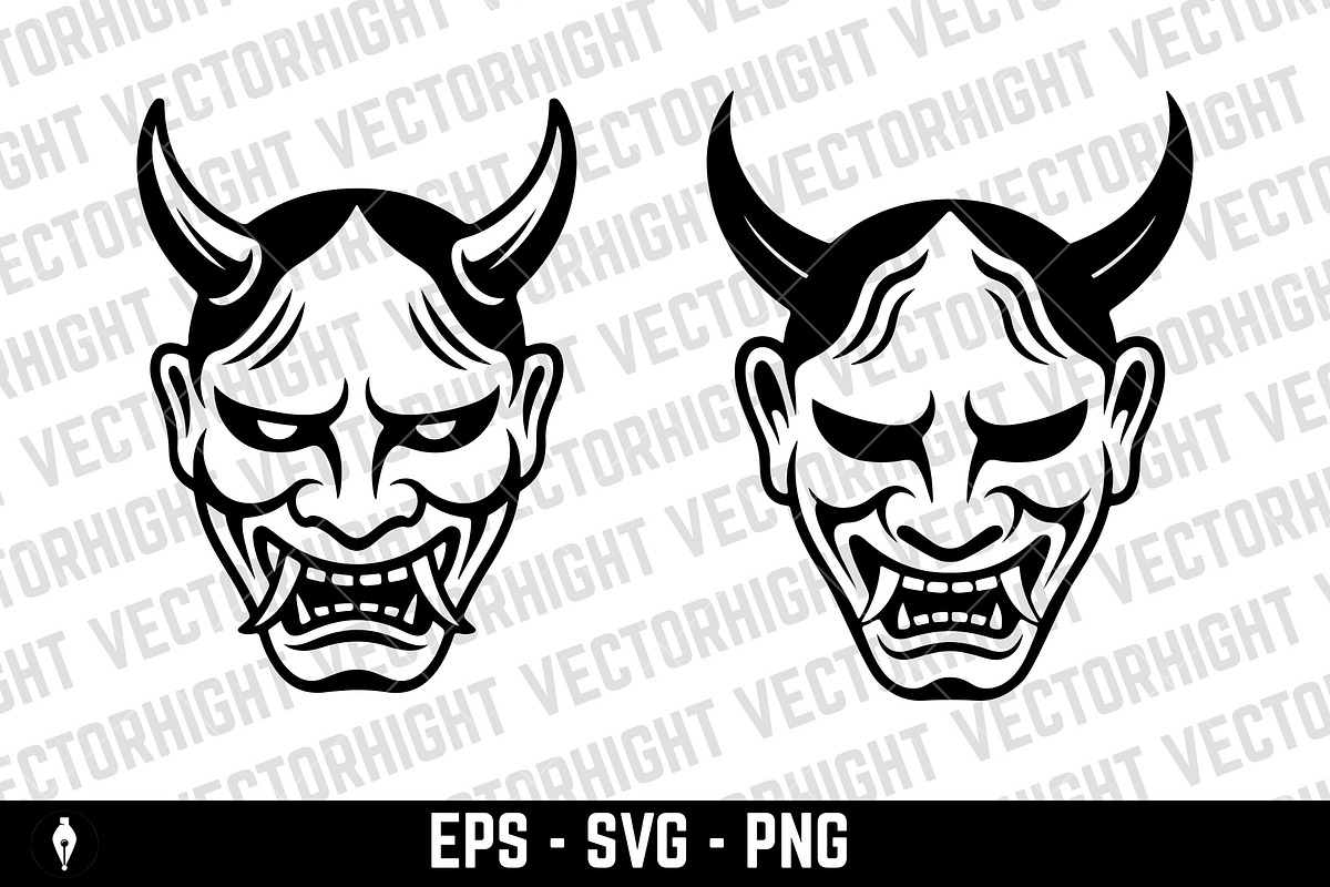 Illustration of a japanese Hannya, a Person Illustration by Vectorhight (Photo 2 of 3)