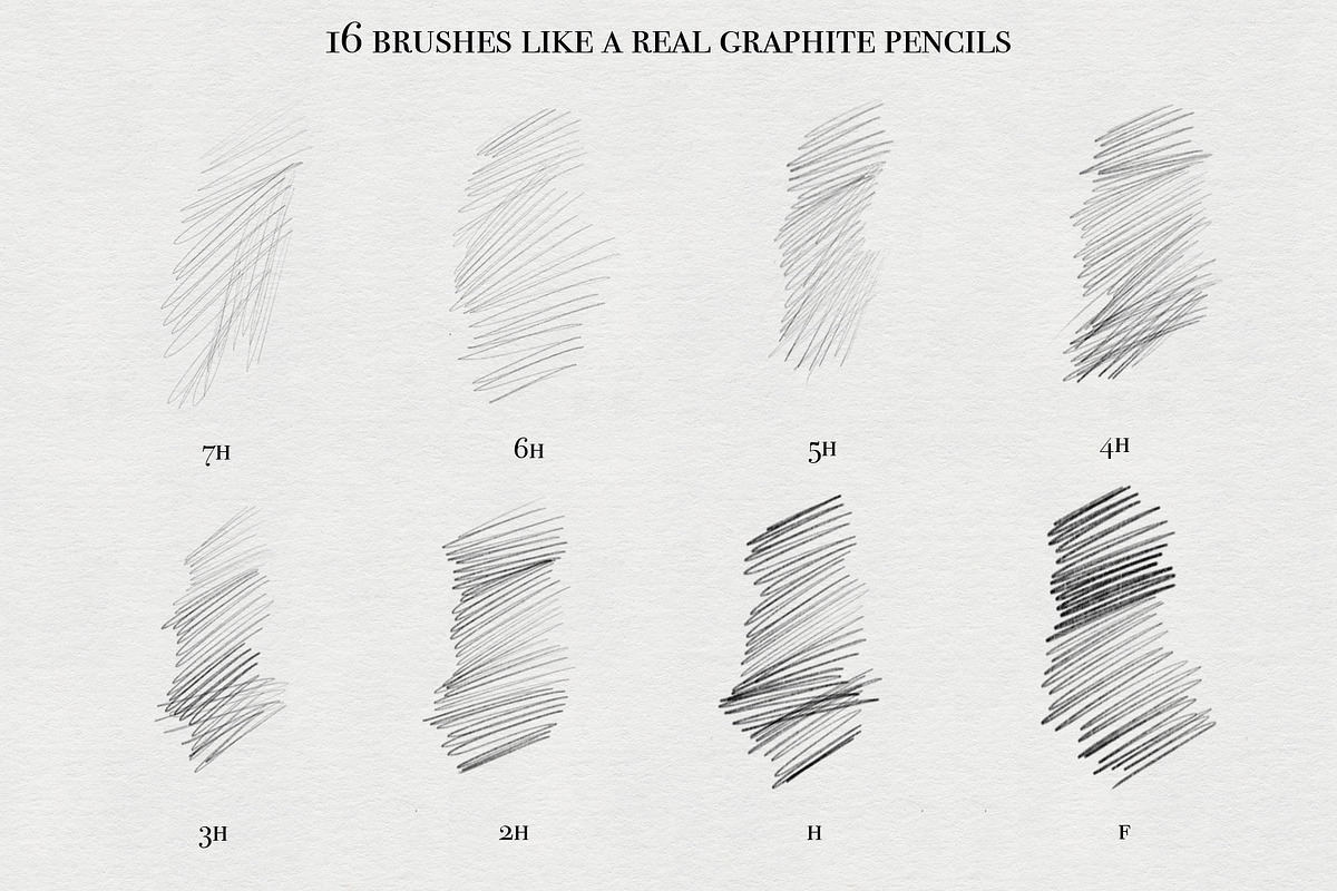 Graphite Pencils for Procreate, a Brush Add-On by Jenteva Art (Photo 2 of 11)