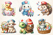 Cute Easter Nurse Animals Clipart, a Seasonal Illustration by Rose Art (Thumbnail 4 of 4)