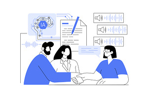 AI Automated Meeting Transcription, a Technology Illustration by Visual Generation