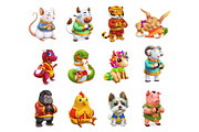Chinese Zodiac signs, calendar 2020, an Icon by Allevinatis Studio (Thumbnail 1 of 13)