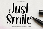 Just Smile, a Handwritten Font by FreshTypeINK (Thumbnail 1 of 8)
