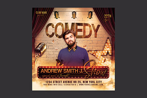 Comedy Show Flyer, a Flyer Template by DSGraphicDesign