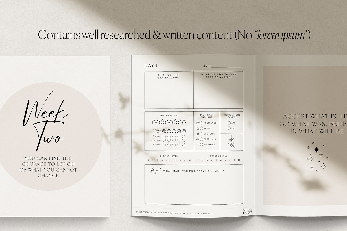 Mood Tracker Journal Canva Template, a Presentation Template by HelloKarla (Photo 2 of 6)