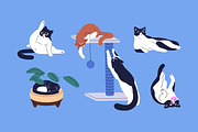 Funny cats set, banner, patterns, an Animal Illustration by PaperTrident (Thumbnail 2 of 8)